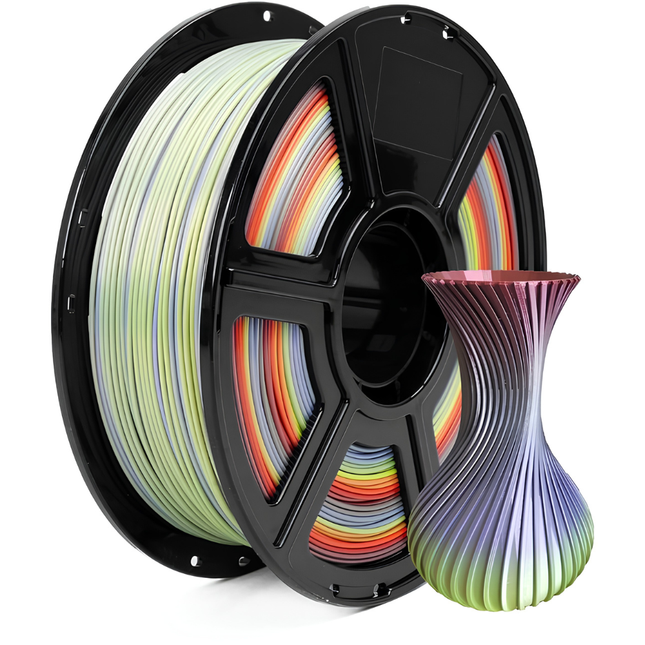 FlashForge PLA Silk Filament - Rainbow - Rood/Blauw/Groen - 1.75mm - Biologisch Afbreekbaar - 1kg