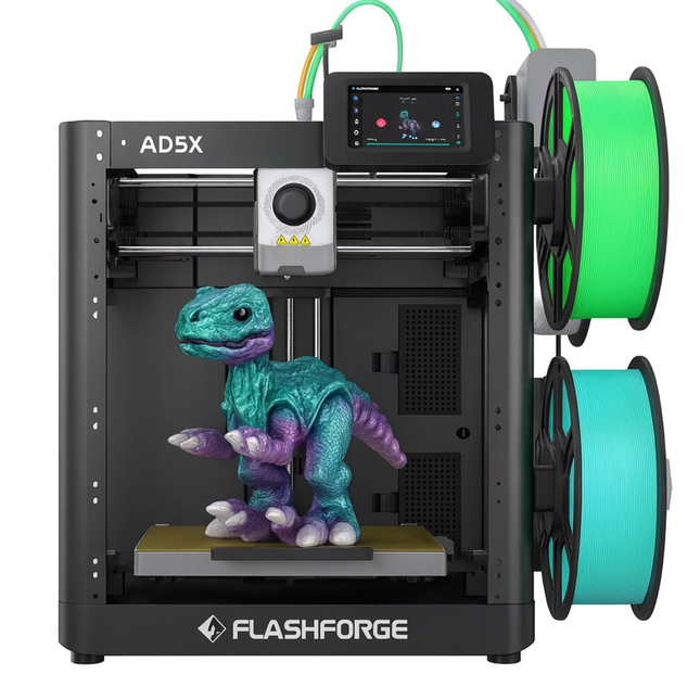 Flashforge Adventurer 5X High-Speed Multi-Color 3D Printer Touchscreen - Intelligent Filament Systeem - 4 Spoelen - 600mm/s – CoreXY – 220×220×220mm – WiFi