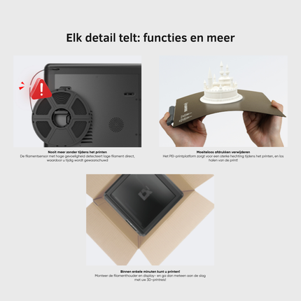 Flashforge Adventurer 5M High Speed 3D Printer 600mm/s Touchscreen – Kindvriendelijk - Quick-Detach Nozzle - 220×220×220 mm - WiFi - Smart App