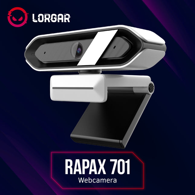LORGAR Advanced Rapax 701 Webcam - Sharp QHD Video and Clear Audio
