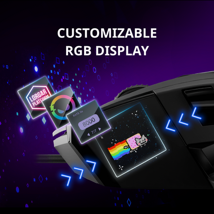 LORGAR Pro MSP80 Gaming Mouse (LRG-MSP80-WH) - 8K Precision and RGB Display
